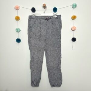 Anthropologie Orana Relaxed Fit Blue and White Joggers